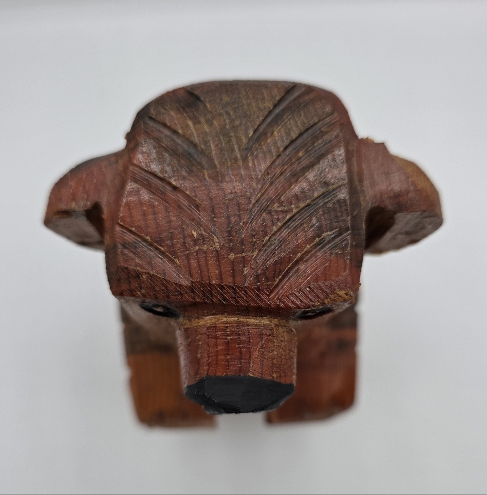 Hand Carved Wooden Rustic Bear 9" Solid Light Color - Picture 3 of 11